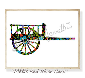 Metis Culture Prints, Fiddle, Cart, Boat, Infinity Design