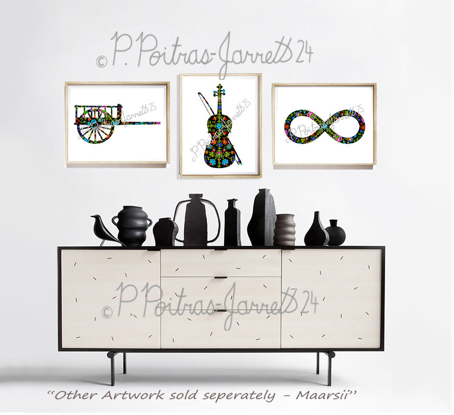 Metis Culture Prints, Fiddle, Cart, Boat, Infinity Design