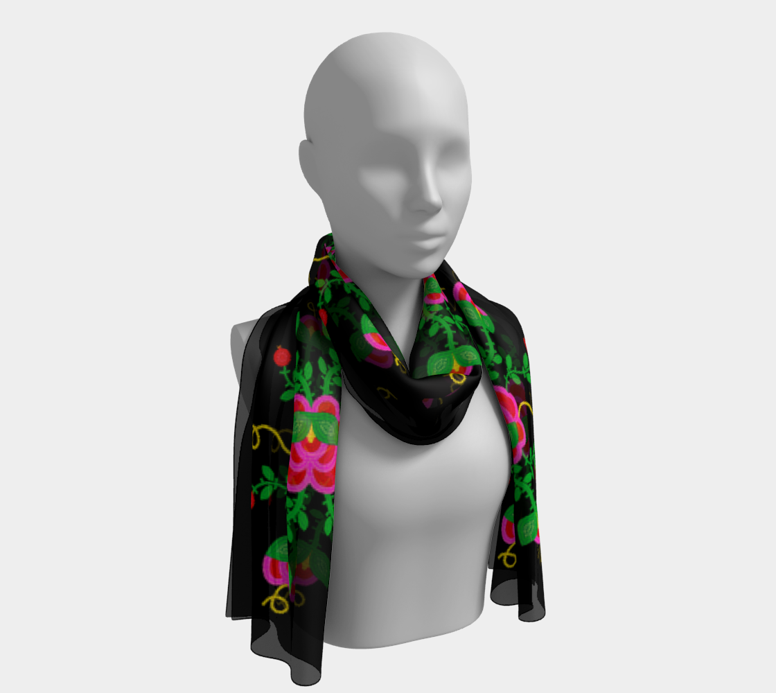 Metis Scarf Pink Flowers