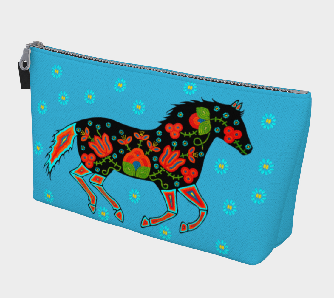 Wild Horse Bag/ Carry all/Large Makeup Bag/ - Metis Spirit Art