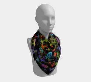 Metis Scarf, Black Background, Beadwork Art, Original Artist designed products