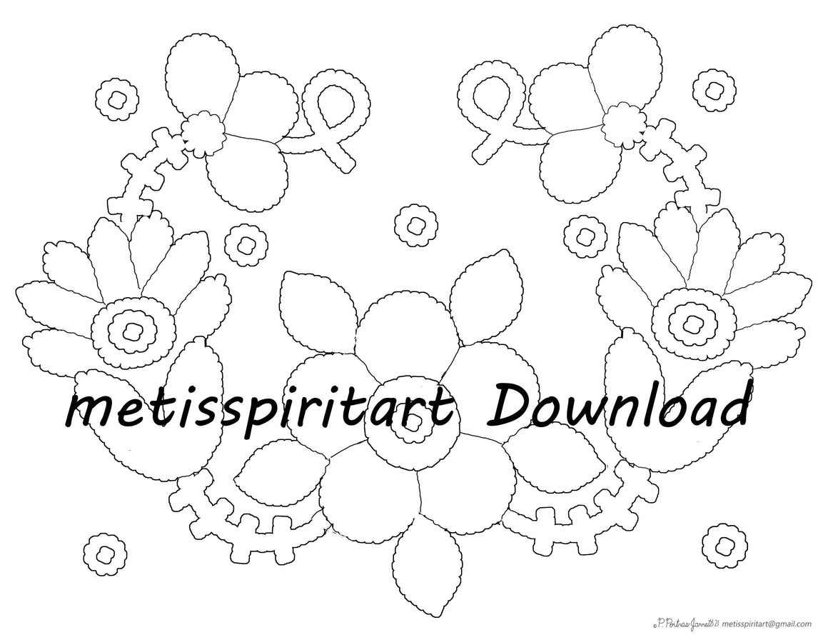 Metis Dot Art Flower Template Download