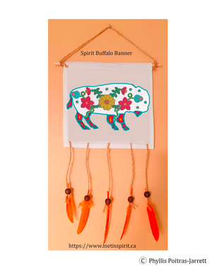 Spirit Buffalo Banner & Metis Beadwork