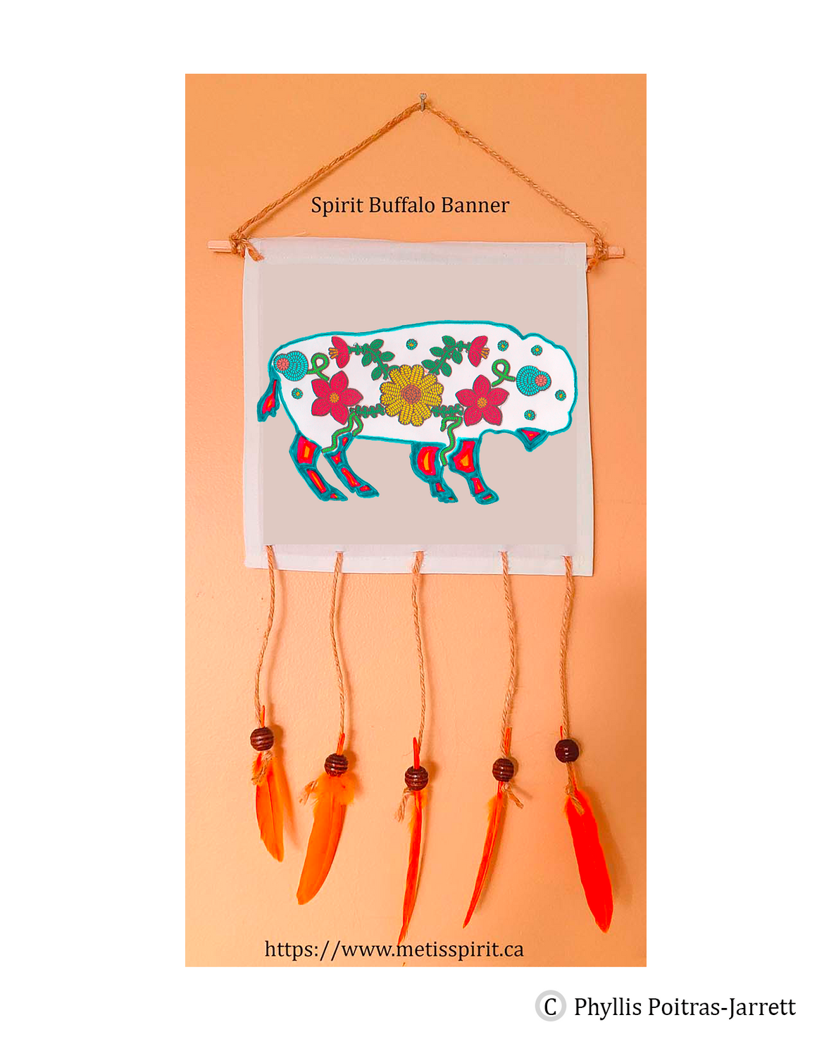 Spirit Buffalo Banner & Metis Beadwork