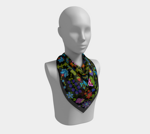 Metis Scarf, Black Background, Beadwork Art, Original Artist designed products