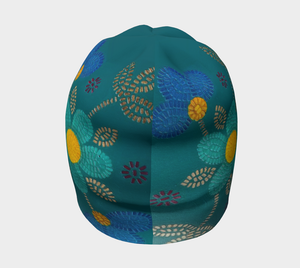 Aqua & Flower Beadwork Hat Design