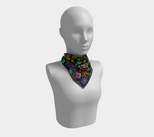 Metis Scarf, Black Background, Beadwork Art, Original Artist designed products