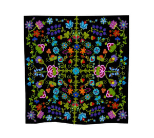 Metis Scarf, Black Background, Beadwork Art, Original Artist designed products